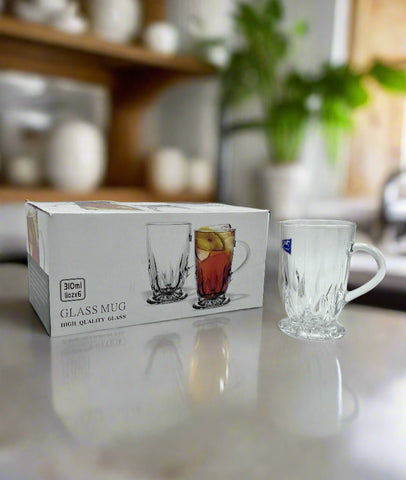 6PC GLASS TEA CUP