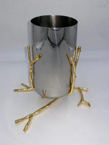 10"x4" S/S VASE-BRANCH DESIGN