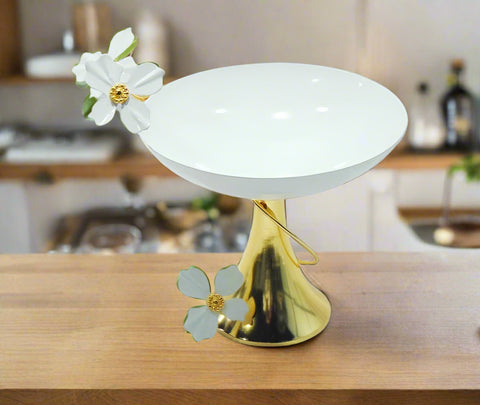 6.75"x6.5"FOOTED BOWL W/FLOWER