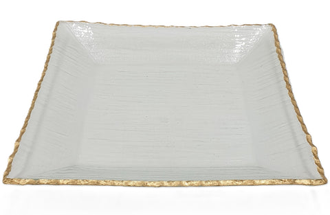 11" PLATE W/GOLD-SQUARE - Kitchen Depot