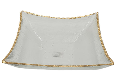 9.5"x3.5" BOWL W/GOLD-SQUARE - Kitchen Depot