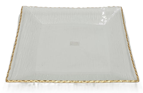 14" PLATE W/GOLD-SQUARE - Kitchen Depot