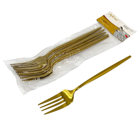 6 PC DINNER FORK-GOLD