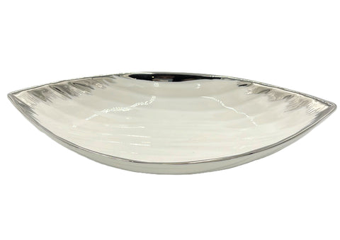 10"x5.5" OVAL BOWL W/SILVER DESIGN