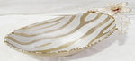 " 16.5"x7.25"x3"OVAL BOWL-FLOWER-GOLD