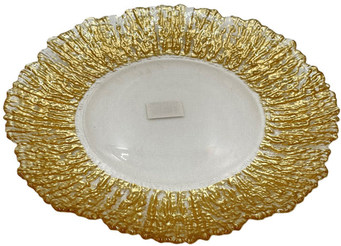 8"ROUND PLATE W/GOLD DESIGN