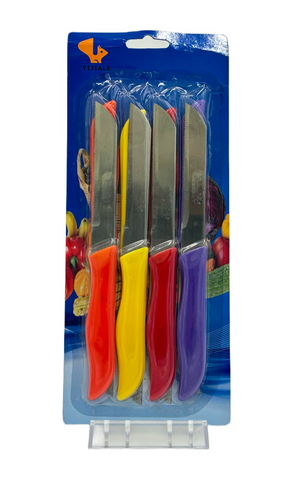 8PC KNIFE SET-COLORED HANDLE