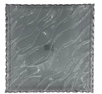 10.5" GLASS PLATE W/SILVER RIM-SQUARE