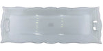 19"x7" GLASS PLATE W/SILVER RIM-RECTANGULAR