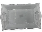 11.5"x7.25" GLASS PLATE W/SILVER RIM-RECTANGULAR