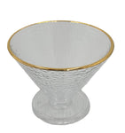 6 PC GLASS ICE CREAM CUP-GOLD RIM