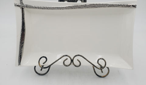 11.75"x6.25" PLATTER -SILVER DESIGN