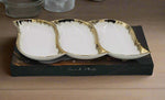 15"X6.5" - 3 SECTION PORCELAIN DISH-GOLD