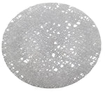12.5" GLASS PLATE-SILVER DESIGN-ROUND