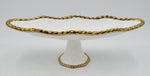14"x5"x4.5" FOOTED BOWL-OVAL-GOLD RIM