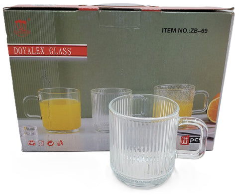 6 PC TEA GLASS W/HANDLE
