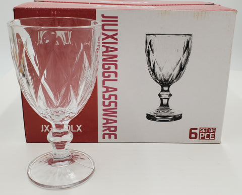 6 PC FOOTED WINE GLASS