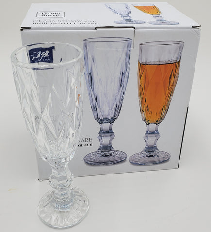 6 PC FOOTED CHAMPAGNE GLASS