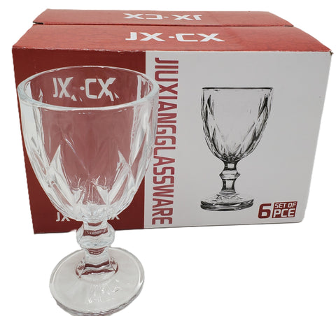6 PC FOOTED WINE GLASS