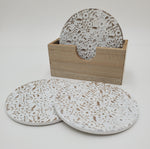 6 PC COASTER W/STAND-ROUND - 3.75"