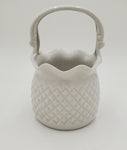 8"x4.5" PORCELAIN BASKET W/HANDLE