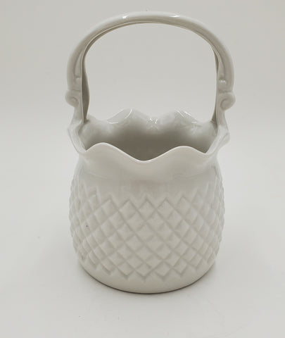 8"x4.5" PORCELAIN BASKET W/HANDLE