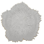11.75"x3" FLOWER SHAPE PLATE-GOLD RIM