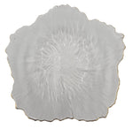 8"x3" FLOWER SHAPE PLATE-GOLD RIM-SMALL