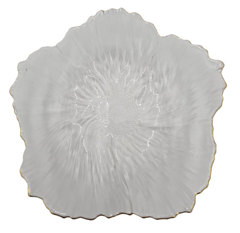 8"x3" FLOWER SHAPE PLATE-GOLD RIM-SMALL