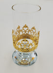 2.25"x5.5" DECORATIVE FOOTED GLASS-GOLD