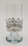 2.25"x5.5" DECORATIVE FOOTED GLASS-SILVER