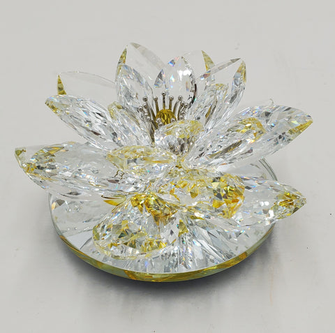 2"x3.25" GLASS FLOWER DECOR W/GOLD