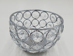 3.5"x2.75" GLASS CANDLE HOLDER W/STONES