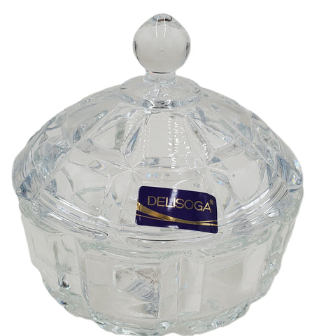 4"x6" GLASS SUGAR/CANDY JAR W/LID