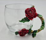 TEA GLASS W/FLOWER DESIGN