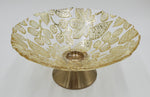 10"x5.5" GLASS FOOTED BOWL-GOLD
