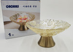 6"x3.5" GLASS FOOTED BOWL-GOLD