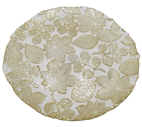 10.75" GLASS PLATE GOLD DESIGN