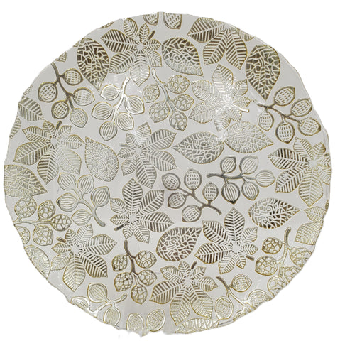 14.5" GLASS PLATE GOLD DESIGN