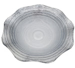 8.25" GLASS BOWL-SILVER DESIGN
