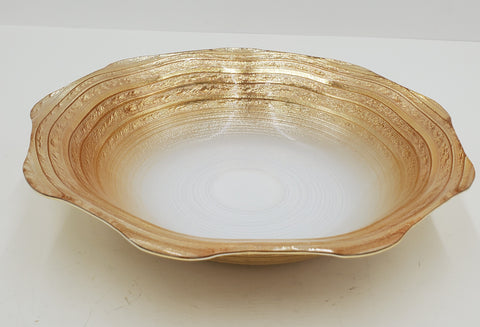 8.25" GLASS BOWL-GOLD DESIGN