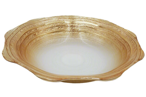 8.25" GLASS BOWL-GOLD DESIGN