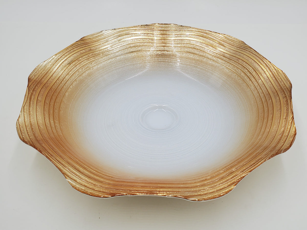 13"GLASS BOWL GOLD DESIGN Kitchen Depot