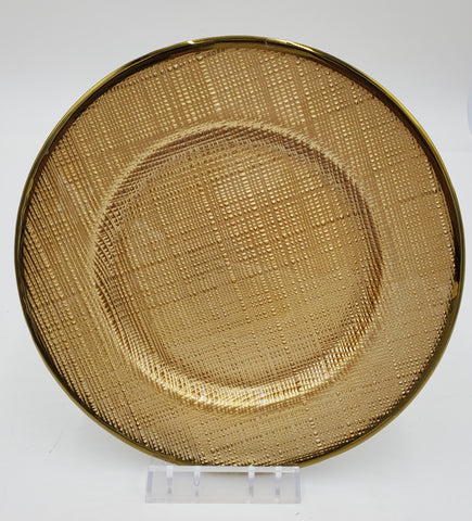 8" GLASS PLATE-GOLD