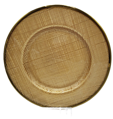 8" GLASS PLATE-GOLD