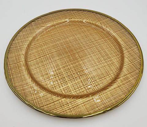 10.5" GLASS PLATE-GOLD