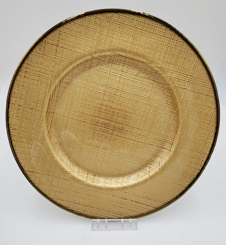 13" GLASS PLATE-GOLD