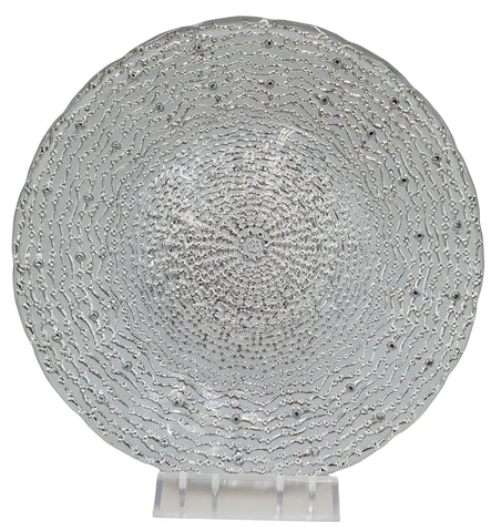 8.25" GLASS PLATE-SILVER