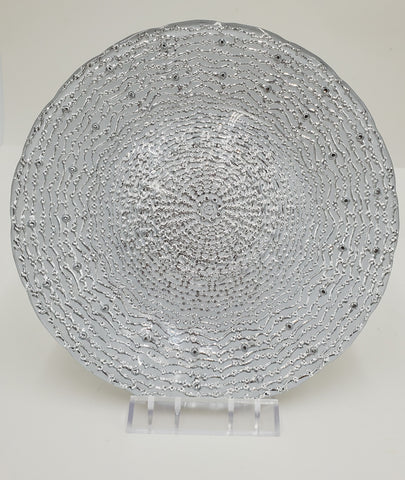 8.25" GLASS PLATE-SILVER