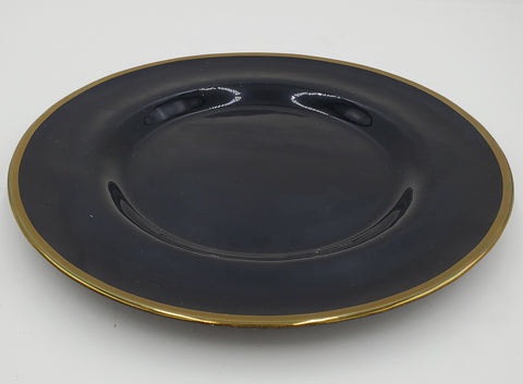 10.5" GLASS PLATE-BLACK/GOLD